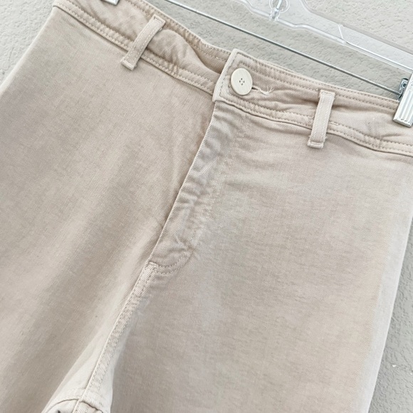 Zara The Marine Wide Leg Jeans 8 Tan Denim Stretch Casual High Rise Minimalist - Picture 10 of 12